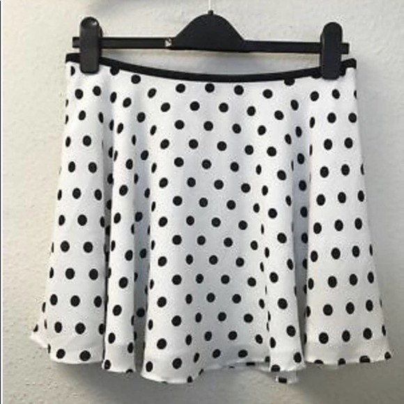NWT F21 white & black polka dot skirt-M - Picture 2 of 5